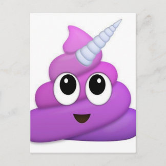 Cartão Postal Cute Unicorn Poop emoji