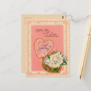 Cartão Postal Cute vintage flower Valentine