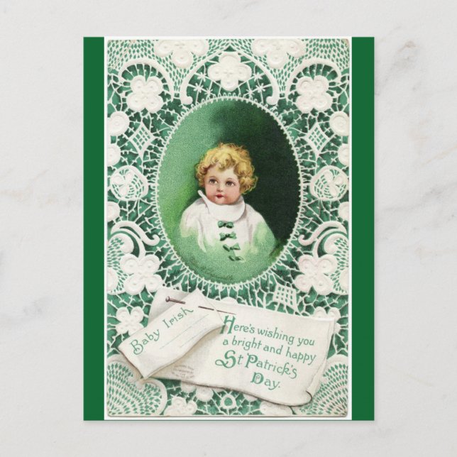 Cartão Postal Cute Vintage Irish Baby (Frente)