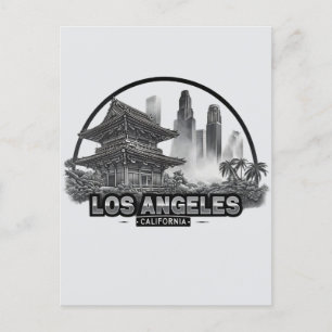 Cartão Postal Cute Vintage Los Angeles City na Califórnia EUA