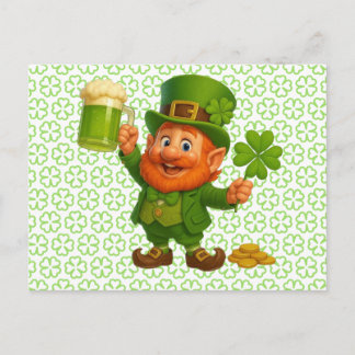 Cartão Postal Cute/whimsical leprechaun Saint Patrick's Day 
