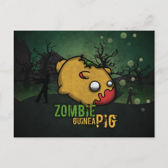 Cartão Postal Cute Zombie Guiné Pig (Frente)