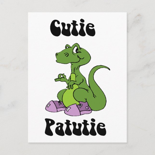 Cartão Postal Cutie Patutie Dino (Frente)