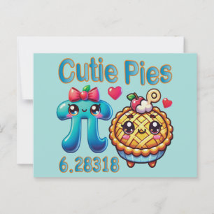 Cartão Postal "Cutie Pies" - Símbolo de Pi Cónico e Pie Pun