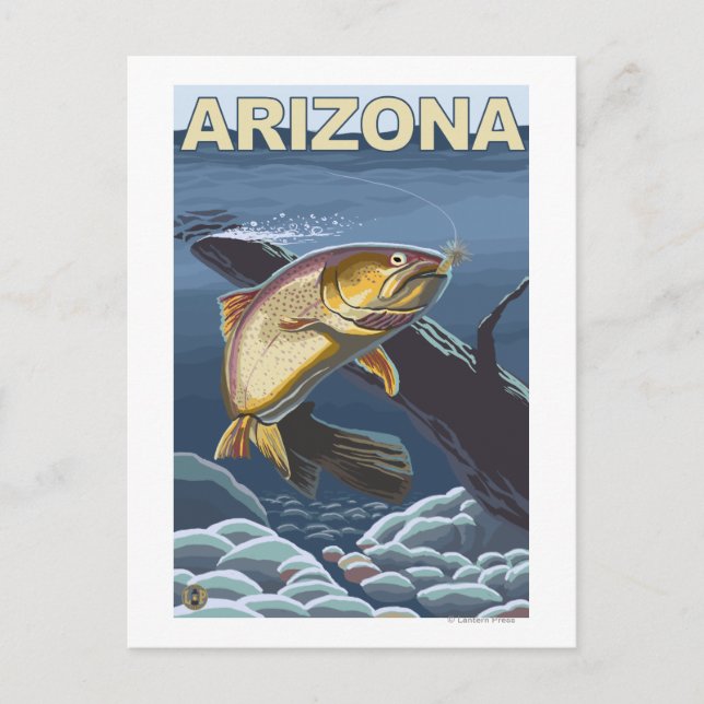 Cartão Postal Cutthroat Trout FisheriesArizona (Frente)