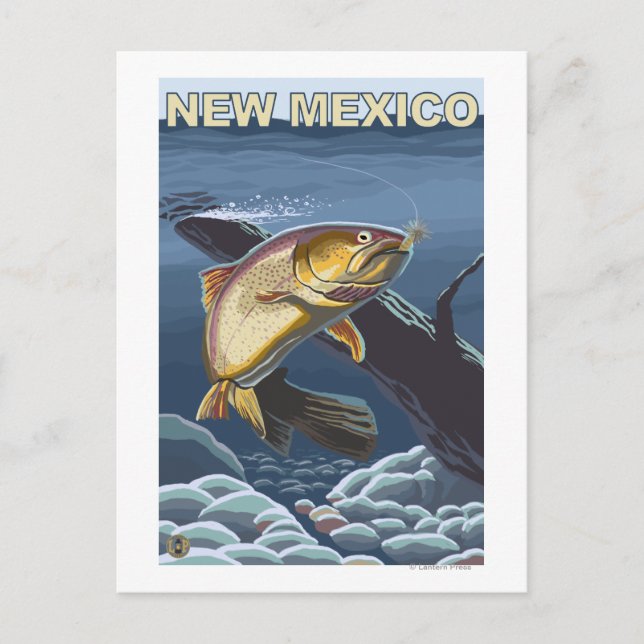 Cartão Postal Cutthroat Trout Pesca Novo México (Frente)