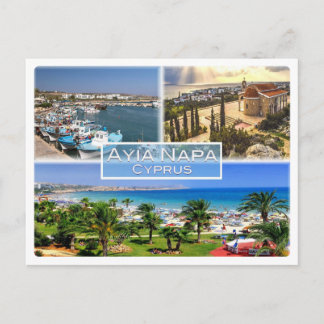 Cartão Postal CY - Chipre - Ayia Napa - Harbour - Nelia Beach -