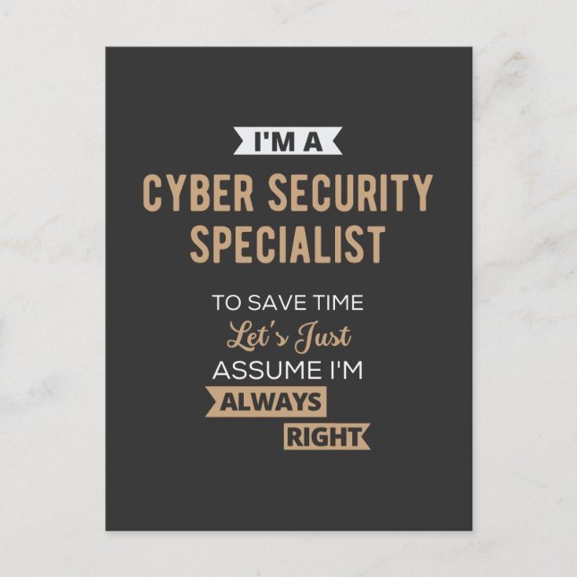 Cartão Postal Cyber Security Specialist (Frente)