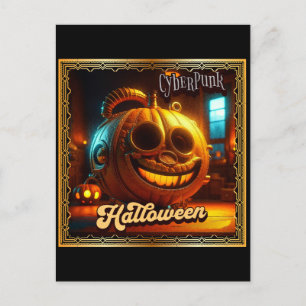 CARTÃO POSTAL CYBERPUNK HALLOWEEN PUMPKIN