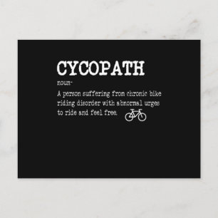 Cartão Postal CYCOPATH Ciclista Divertido de Bicicleta Ciclista