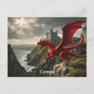 Cartão Postal Cymru Wales Red Dragon / Y Ddraig Goch