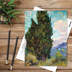 Cartão Postal Cypress Crescent Moon Vincent van Gogh