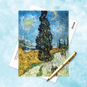 Cartão Postal Cypress Starry Sky Vincent van Gogh