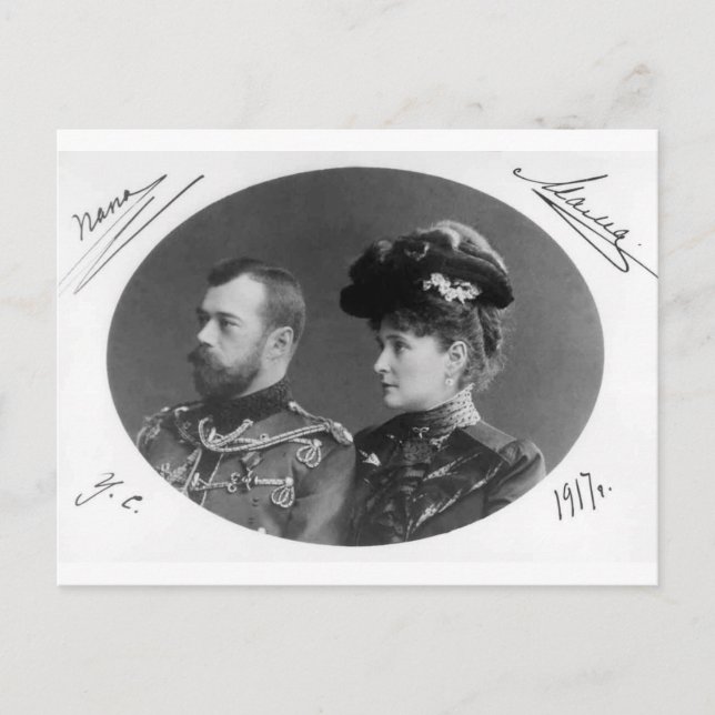 Cartão Postal czar Nicolas e Alexandra da Rússia Romanov #121 (Frente)