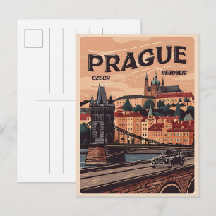 Cartão Postal czecia viagens vintage praga presentes na repúblic