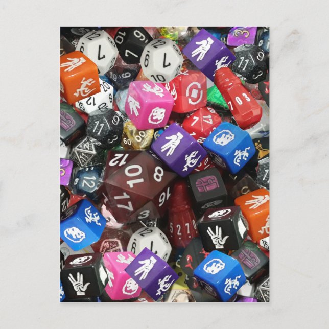 Cartão Postal d20 dados (Frente)