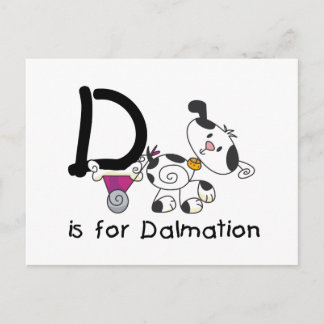 Cartão Postal D é para T-shirts e presentes Dalmation