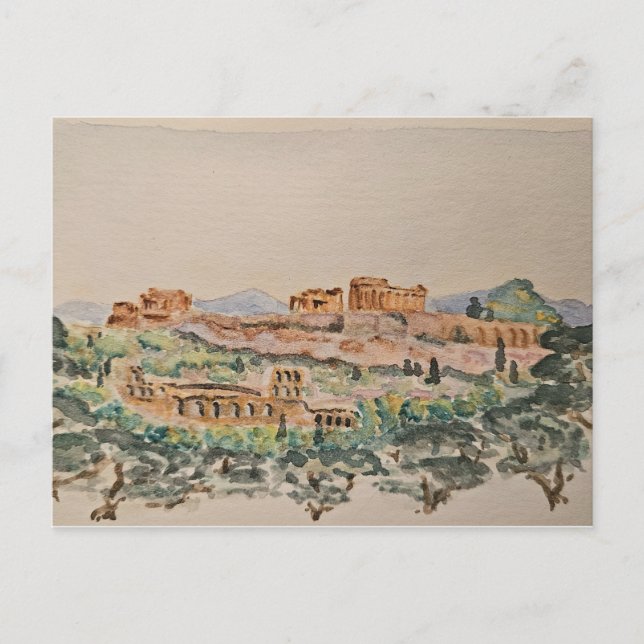 Cartão Postal da Acrópole de Atenas (Frente)