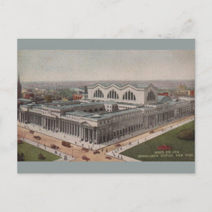 Cartão postal da antiga Estação Pennsylvania Nova