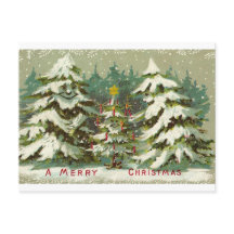 Cartão postal da árvore de natais vintages