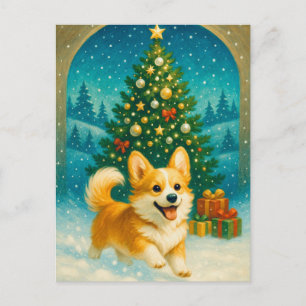Cartão postal da árvore de Natal alegre e feliz Co