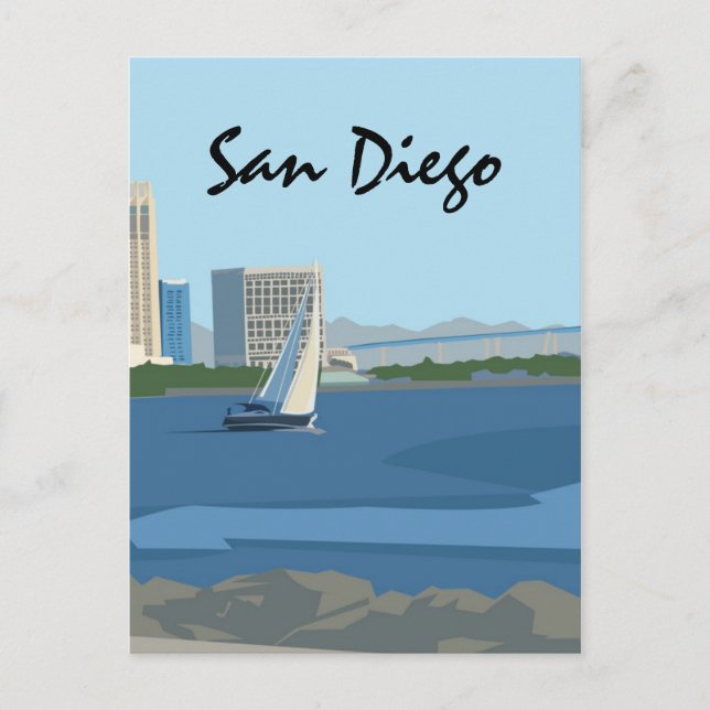 Cartão postal da Baía de San Diego (Frente)