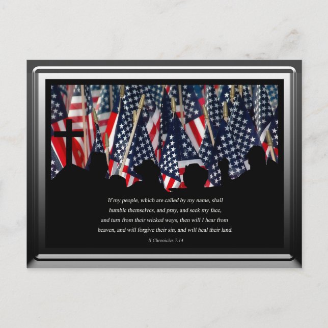 Cartão postal da bandeira americana (Frente)