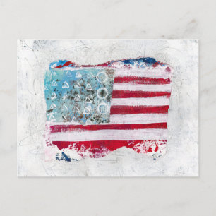 Cartão Postal da Bandeira Americana - Arte Abstrat
