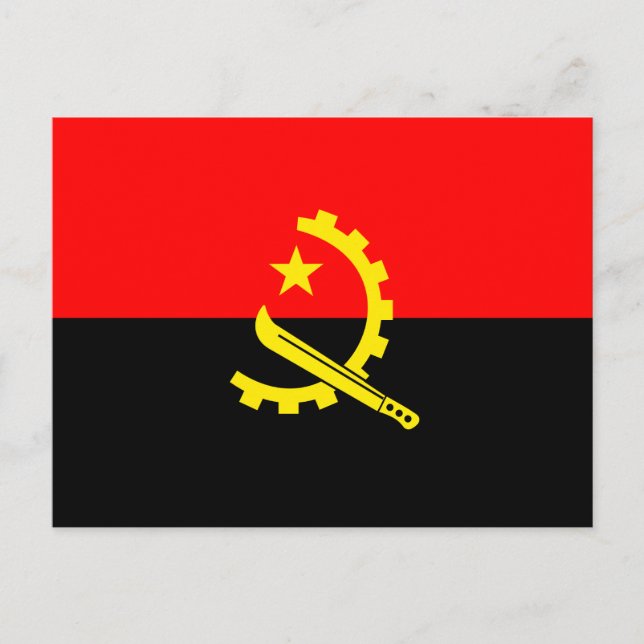 cartão postal da bandeira angola (Frente)