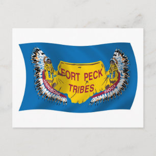 Cartão Postal da Bandeira Assiniboine de Fort Peck