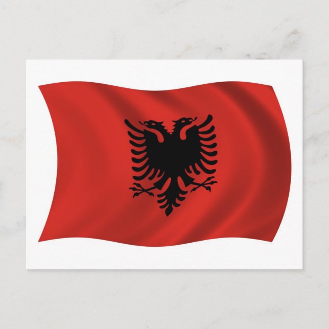 Cartão Postal da Bandeira da Albânia (Frente)