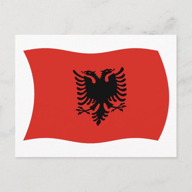 Cartão Postal da Bandeira da Albânia (Frente)