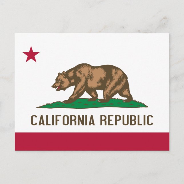 Cartão postal da bandeira da Califórnia (Frente)