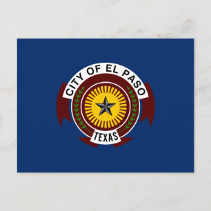 Cartão postal da bandeira da cidade de El Paso, Te