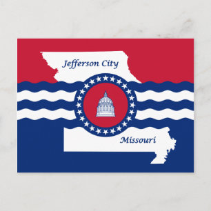 Cartão postal da bandeira da cidade de Jefferson, 