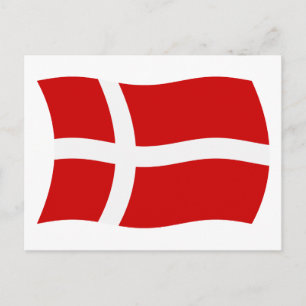 Cartão Postal da Bandeira da Dinamarca