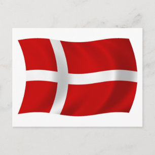 Cartão Postal da Bandeira da Dinamarca