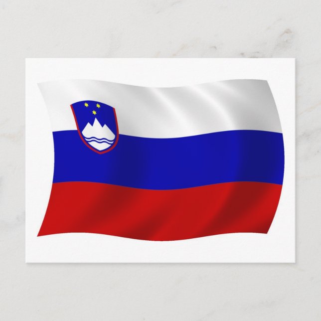 Cartão Postal da Bandeira da Eslovênia (Frente)