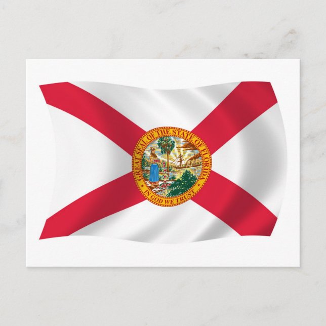 Cartão Postal da Bandeira da Flórida (Frente)