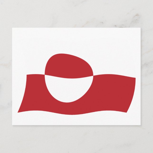 Cartão Postal da Bandeira da Gronelândia (Frente)
