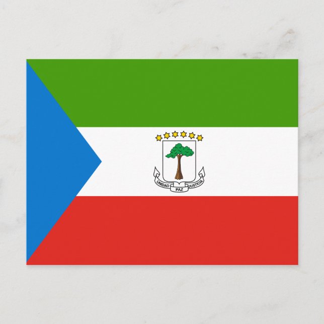 Cartão postal da bandeira da Guiné Equatorial (Frente)