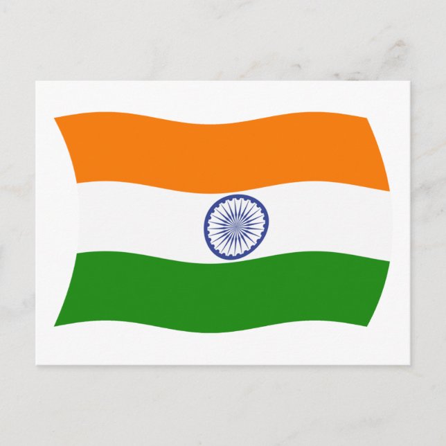 Cartão Postal da Bandeira da Índia (Frente)