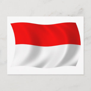 Cartão Postal da Bandeira da Indonésia