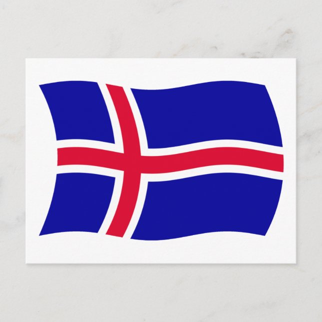 Cartão Postal da Bandeira da Islândia (Frente)