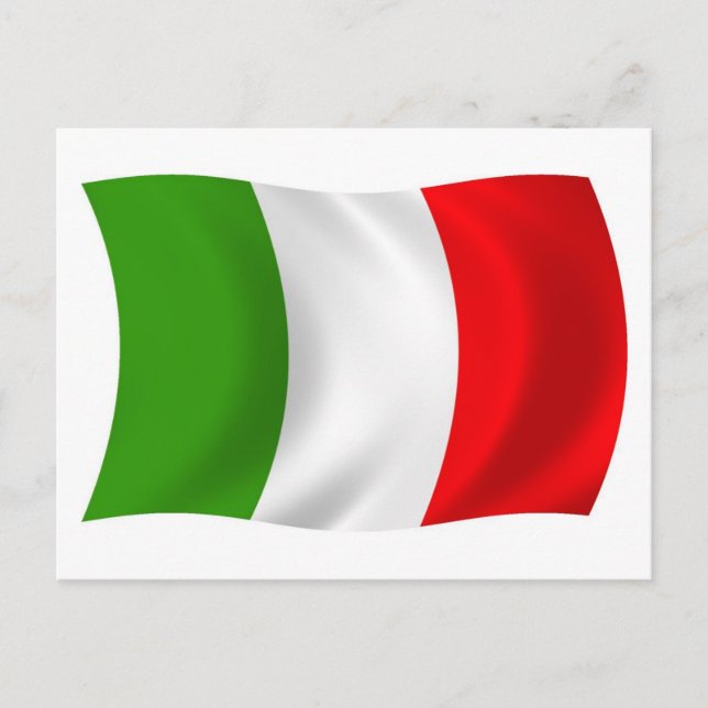 Cartão Postal da Bandeira da Itália (Frente)