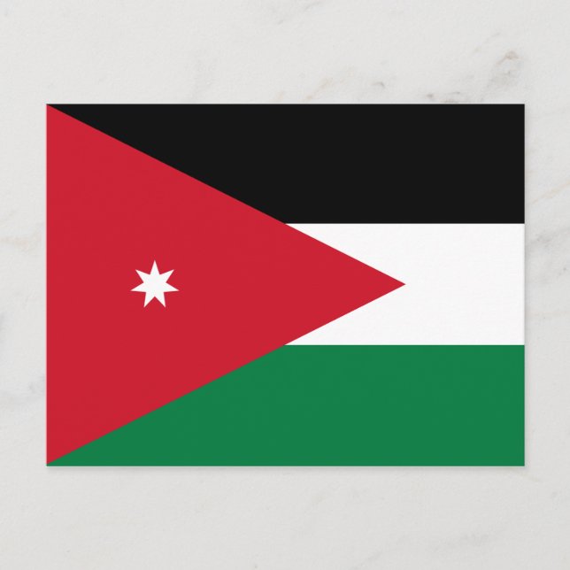 Cartão postal da bandeira da Jordânia (Frente)