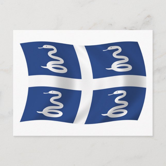 Cartão Postal da Bandeira da Martinica (Frente)