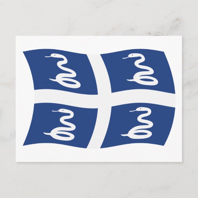 Cartão Postal da Bandeira da Martinica (Frente)
