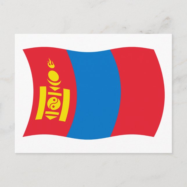 Cartão Postal da Bandeira da Mongólia (Frente)