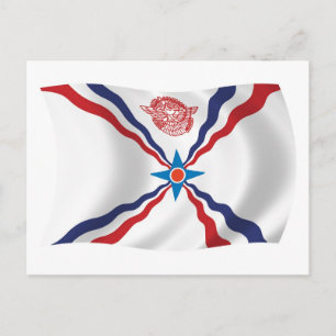 Cartão Postal da Bandeira da Nação Assíria